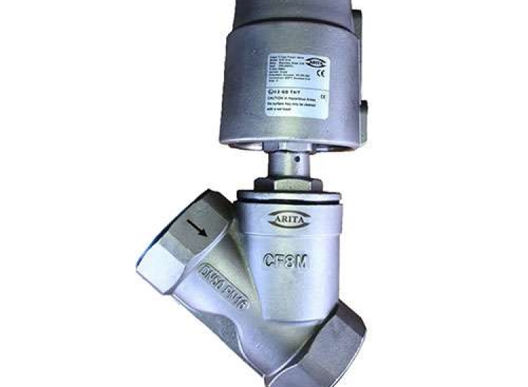 VAN GÓC THÉP KHÔNG GỈ ARITA, Pneumatic-angle-seat-Valve-SS-Thread