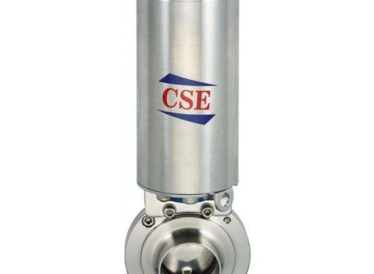 Van bướm inox vi sinh khí nén có control unit